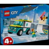Lego City Emergency Ambulance And Snowboarder